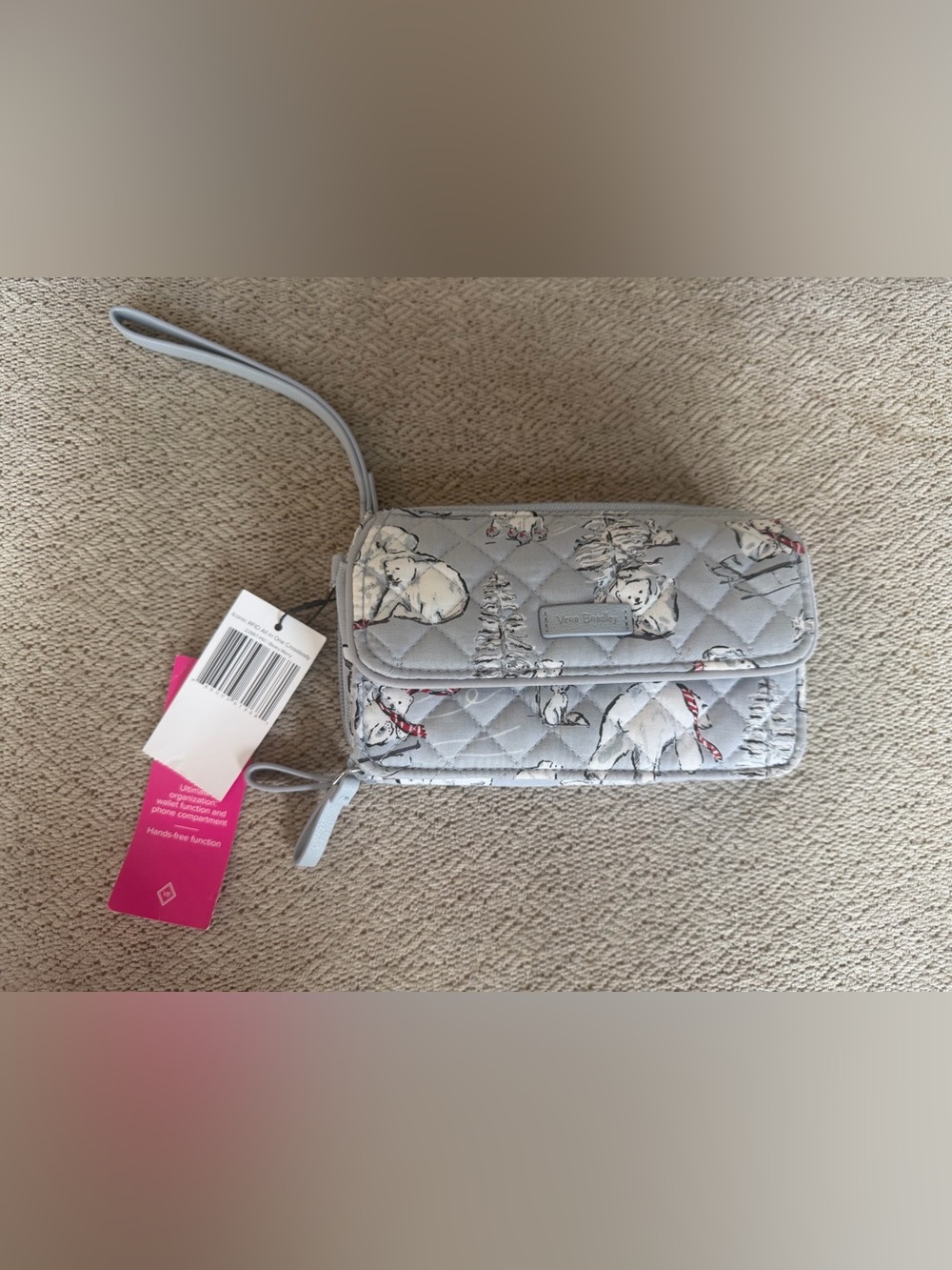 NWT Vera Bradley Beary Merry Polar Bear RFID All in One Crossbody Wallet